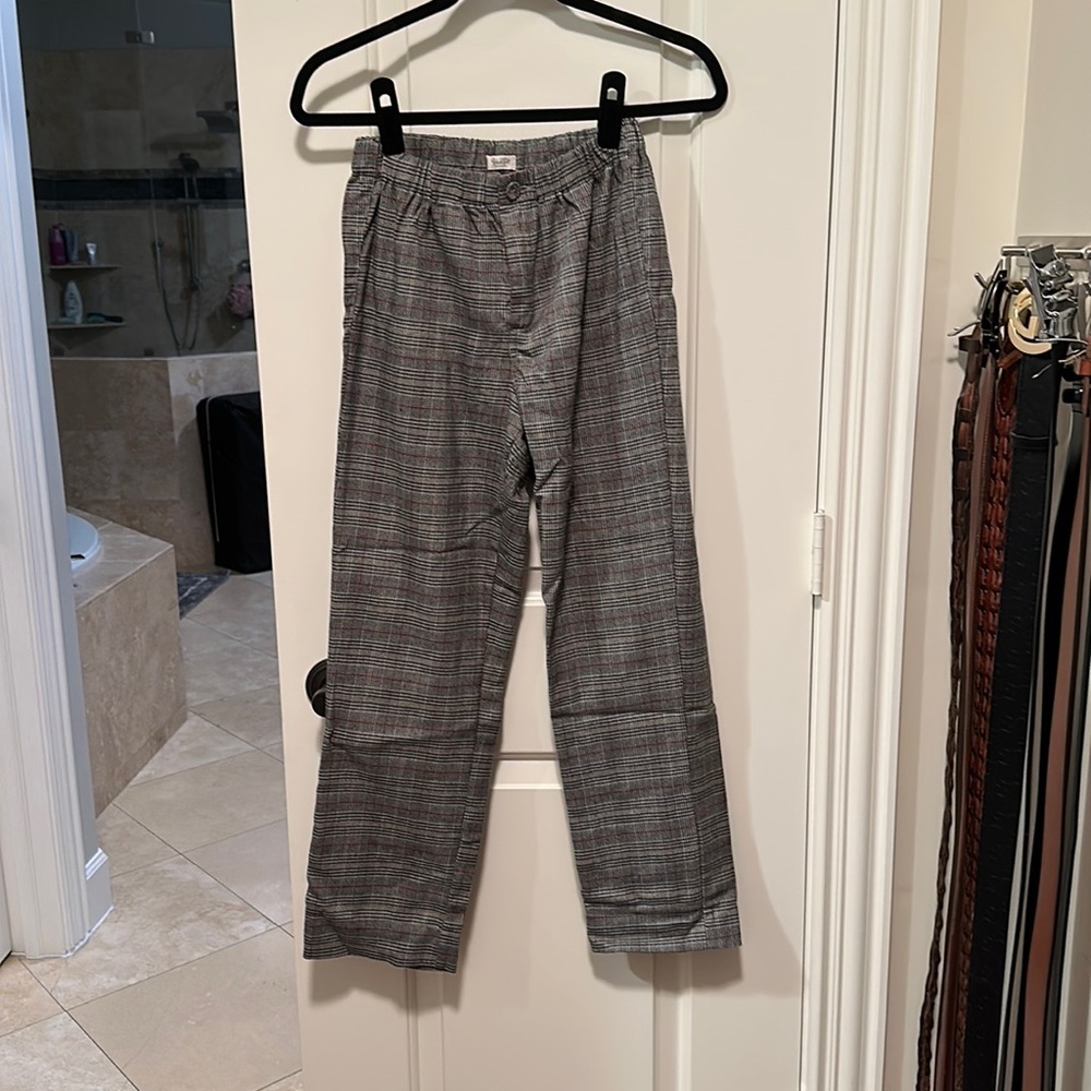 Gray Plaid Pants